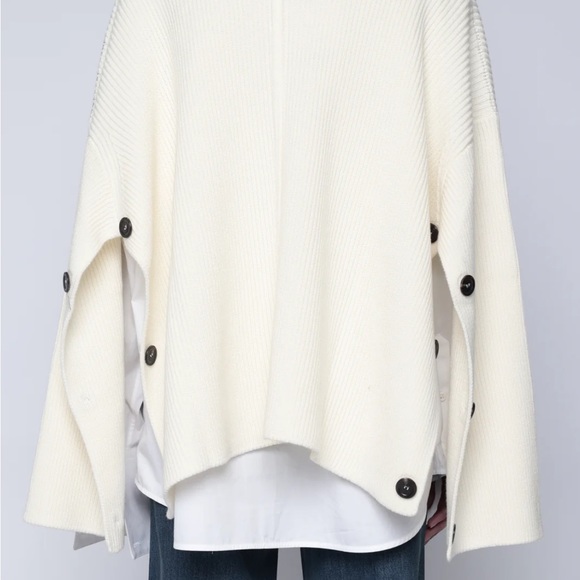 Peter Do cape cashmere sweater M/L generous fit heavier knit luxurious - Picture 4 of 8